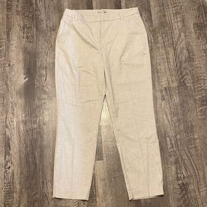 Classic Ivory/Beige Dress Pants/Slacks, Ankle Length with Pockets